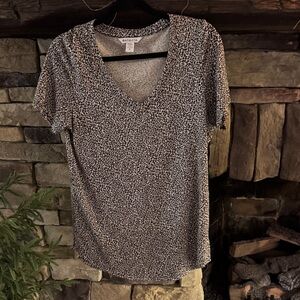 Athleta Black and White Short Sleeve Tee